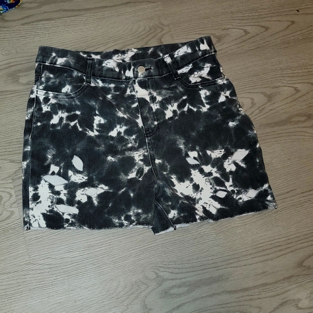 Black and white shorts